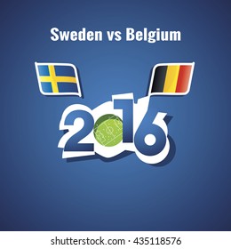 2016 Sweden vs Belgium vector blue background