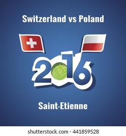 2016 Switzerland vs Poland vector blue background