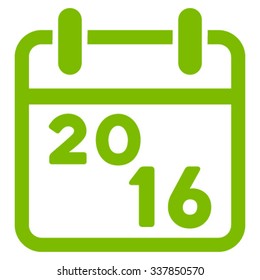 2016 Syllabus vector icon. Style is flat symbol, eco green color, rounded angles, white background.