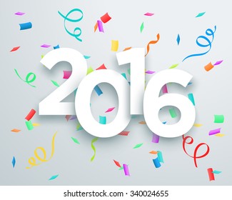 2016 Title Celebration Confetti Vector With 3d Drop Shadow Design 2
