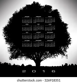 A 2016 tree and nature calendar