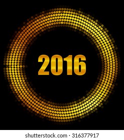 2016 - Typeface with golden glitter circle frame