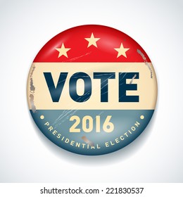 2016 USA presidential election button. Vector.