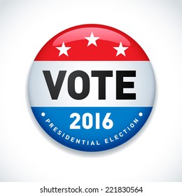 2016 USA presidential election button. EPS 10