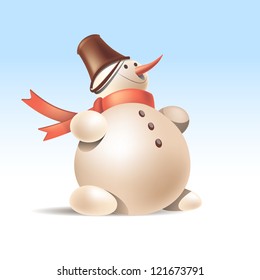 2016 Vector Illustration of Snowman