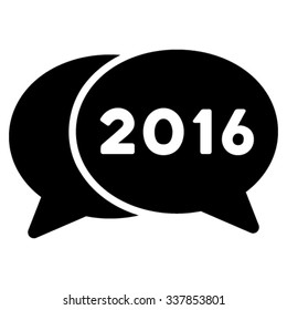 2016 Webinar vector icon. Style is flat symbol, black color, rounded angles, white background.