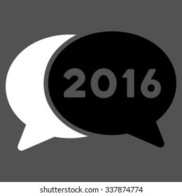 2016 Webinar vector icon. Style is bicolor flat symbol, black and white colors, rounded angles, gray background.