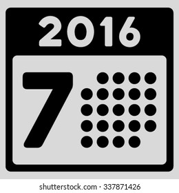 2016 Week Appointment vector icon. Style is flat symbol, black color, rounded angles, light gray background.