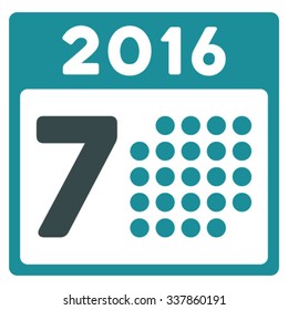 2016 Week Syllabus vector icon. Style is bicolor flat symbol, soft blue colors, rounded angles, white background.