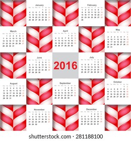 2016 Year annual calendar planner vector