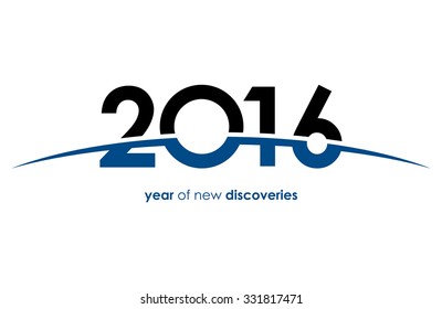 2016, year, discovery, new year, space, universe, planet, design, logo, concept