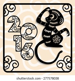 2016 Year of the monkey Chinese style New Year card design