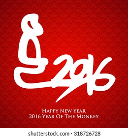 2016 Year of the monkey Chinese style New Year card design