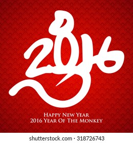 2016 Year of the monkey Chinese style New Year card design