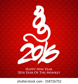 2016 Year of the monkey Chinese style New Year card design