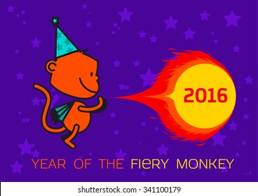 2016 year of the monkey poster
