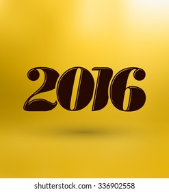 2016 - Year of the Monkey - Typeface with illustration on yellow background