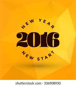 2016 - Year of the Monkey - Typeface with illustration on yellow background