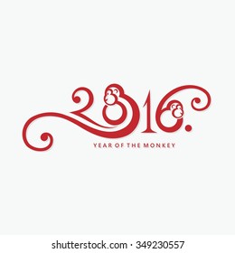 2016. Year of the monkey - vector illustration
