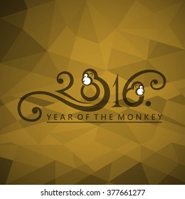 2016. Year of the monkey - vector illustration
