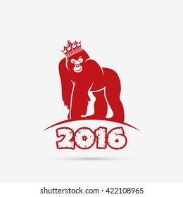 2016. Year of the monkey - vector illustration
