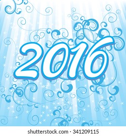 2016 year numbers on cyan background
