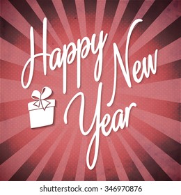 2016 year style white text and abstract background, greeting card and retro background vector design.