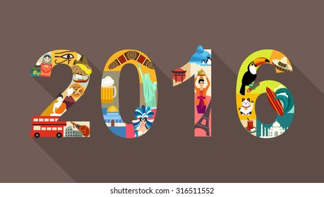 2016 year theme illustration