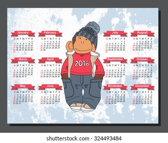 2016 year vector calendar / 2016 calendar design / 2016 calendar 