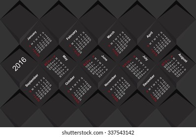 2016 year vector calendar / 2016 calendar design