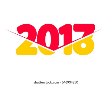 2017 and 2018 year, isolated logo, symbol design template, vector illustration