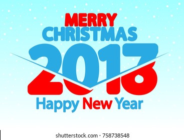 2017 and 2018 year, Merry Christmas and Happy New Year, poster design template, vector illustration