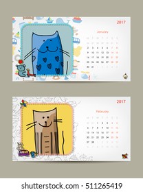 2017 baby calendar template. Insert your photo