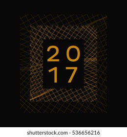 2017 background with abstract frame