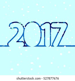 2017, blue abstract background, design template, vector illustration