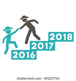 2017 Business Training vector icon. Style is flat graphic symbol, grey and cyan colors, white background.