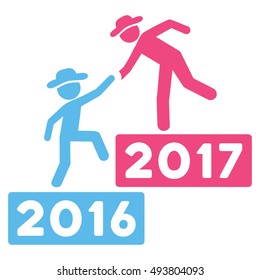 2017 Business Training vector pictogram. Style is flat graphic symbol, pink and blue colors, white background.