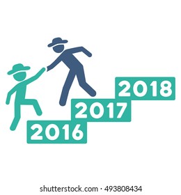 2017 Business Training vector pictogram. Style is flat graphic symbol, cobalt and cyan colors, white background.