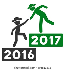 2017 Business Training vector pictogram. Style is flat graphic symbol, green and gray colors, white background.