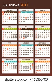 2017 Calendar