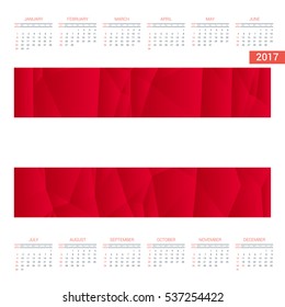 2017 Calendar - Austria Country Flag Banner - Happy new Year calendar template - Week starts with Sunday - Vector illustration