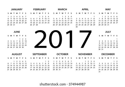 2017 Calendar Black - illustration
Vector template of 2017 calendar
