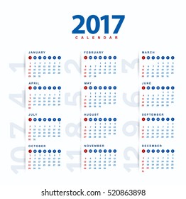 2017 Calendar design