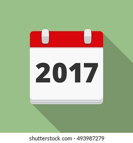 2017 Calendar icon, flat design, vector eps10 illustration