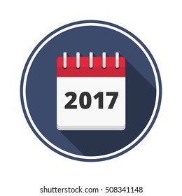 2017 Calendar icon, flat design, vector eps10 illustration