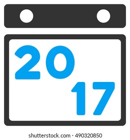 2017 Calendar icon. Vector style is flat iconic symbol on a white background.
