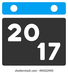 2017 Calendar icon. Vector style is flat iconic symbol on a white background.