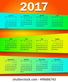 2017 calendar modern simple design
