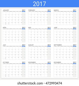 2017 calendar (or desk planner), 12 month set