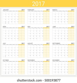 2017 calendar (or desk planner), 12 month set